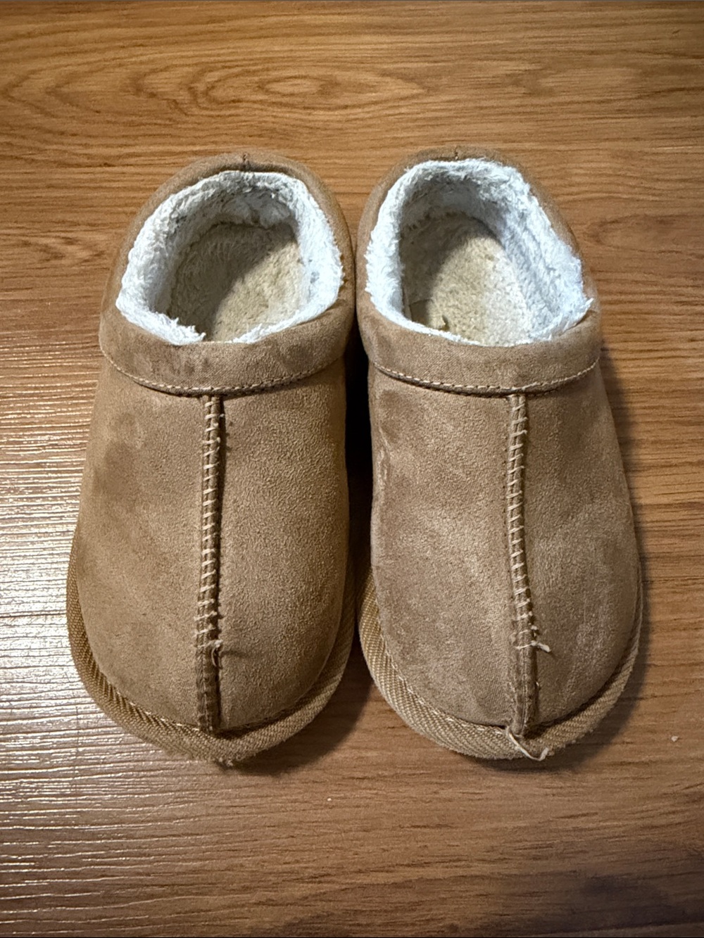 Target Kids Tan Fleece-Lined Slip-On Slippers